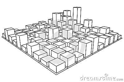 Mesh Cubes array Vector Illustration