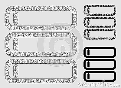 Database Vector Mesh 2D Model and Triangle Mosaic Icon Vector Illustration