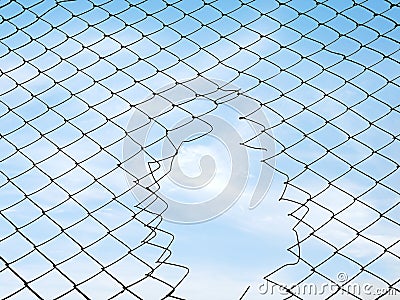 Mesh fence Stock Photo