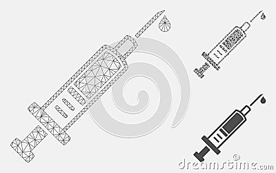 Injection Vector Mesh 2D Model and Triangle Mosaic Icon Vector Illustration