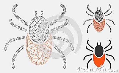 Mite Vector Mesh 2D Model and Triangle Mosaic Icon Vector Illustration