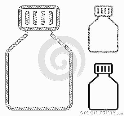 Phial Vector Mesh Network Model and Triangle Mosaic Icon Vector Illustration