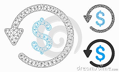 Rebate Vector Mesh Network Model and Triangle Mosaic Icon Vector Illustration