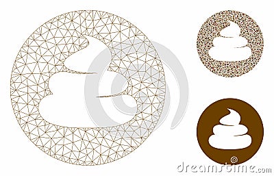 Shitcoin Vector Mesh Network Model and Triangle Mosaic Icon Vector Illustration