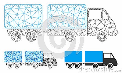 Trailer Vector Mesh 2D Model and Triangle Mosaic Icon Vector Illustration