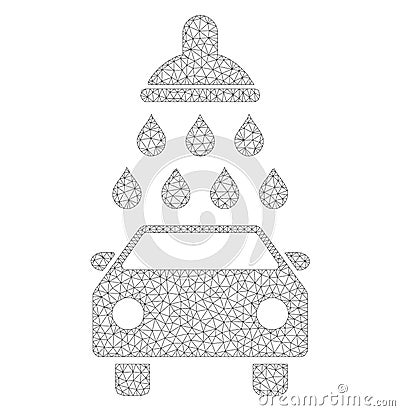 Mesh Vector Car Shower Icon Vector Illustration