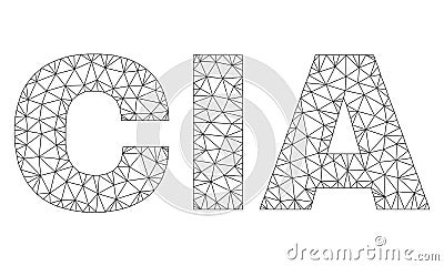 Polygonal Mesh CIA Text Caption Vector Illustration