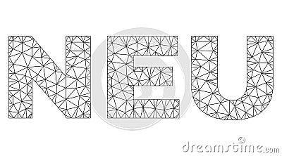 Polygonal Mesh NEU Text Label Vector Illustration