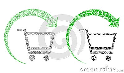 Polygonal Wire Frame Mesh Repeat Purchase Order and Mosaic Icon Vector Illustration