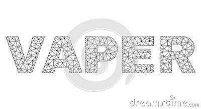 Polygonal Carcass VAPER Text Label Vector Illustration