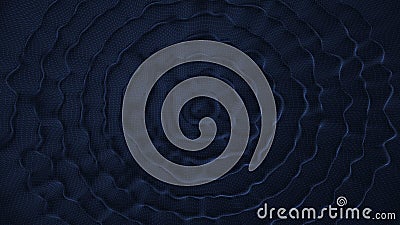 Mesh waves diverging in dark circle background. Stock Photo