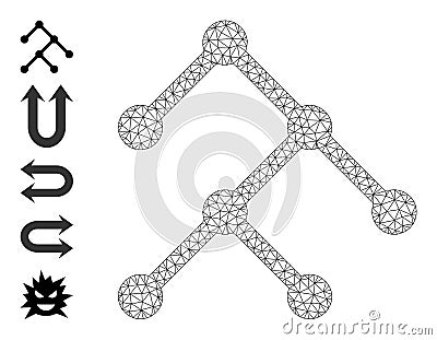 Mesh Wireframe Binary Structure Icon Vector Illustration