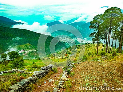 Mesmerising view of Uttarakashi valley in Uttarakhand, India Stock Photo