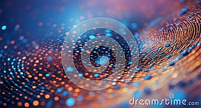 Mesmerizing abstract pattern formed by a multitude of tiny, glowing dots Stock Photo