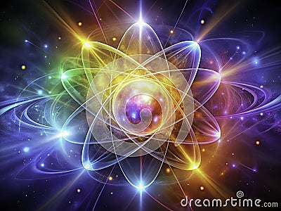 A Mesmerizing Abstract Representation of an Atoms Microscopic Structure Captured in Low Light with a Soft Glow Stock Photo
