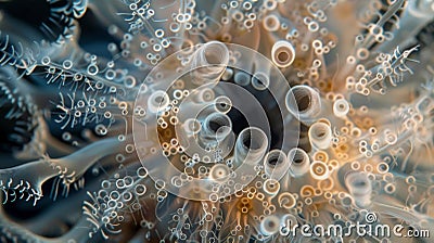 A mesmerizing array of cilia on the surface of a tiny organism tirelessly orchestrating movements to enhance feeding and Stock Photo