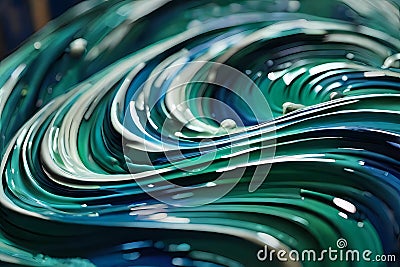 A Mesmerizing Ballet: Azure and Emerald Spiral in Harmony, Creating a Serene Vortex of Tranquility Stock Photo