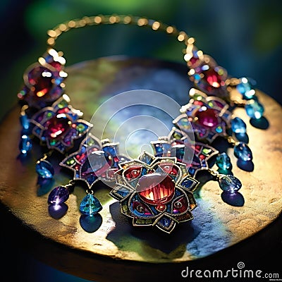 Mesmerizing Beaded Necklace Stock Photo