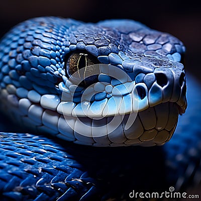 A close up of a blue snake Stock Photo