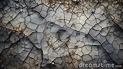 A mesmerizing close-up of mud cracks creates an abstract landscape filled with intricate patterns Stock Photo