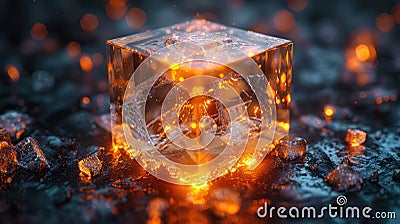 Rotating Cube Abstract Design - Seamless Looping 3D Animation Stock Photo