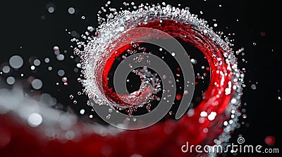 3D Glowing Particle Whirlpool. Generative AI Stock Photo