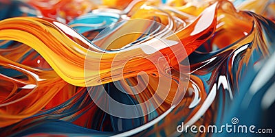 A mesmerizing display of 3-D extruded liquid art. AI generative Stock Photo