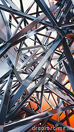 A mesmerizing display of intersecting lines and shapes creating a visually dynamic geometric pattern Stock Photo