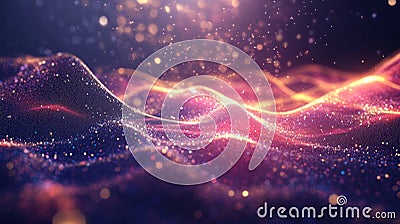 Mesmerizing display of vivid particle wave visualizing sound and music in a captivating manner Stock Photo