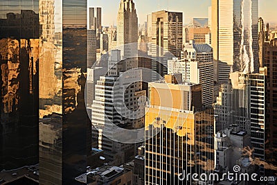 Translucent Towers: A Captivating Glimpse into Financial Dominance Stock Photo