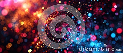 Mesmerizing High-Resolution Digital Artwork Reveals Vibrant Particle-Based Abstract Pattern Stock Photo