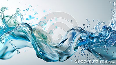 Mesmerizing Image of Dynamic Intertwining Streams of Blue Liquid Stock Photo
