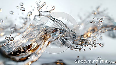 Mesmerizing Image of Dynamic Intertwining Streams of Blue Liquid Stock Photo