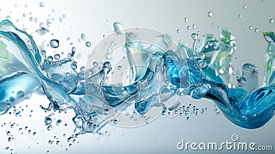 Mesmerizing Image of Dynamic Intertwining Streams of Blue Liquid Stock Photo