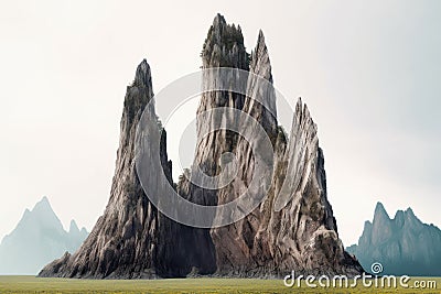 mesmerizing image jagged rock on empty field generative ai Stock Photo