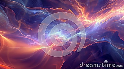 A mesmerizing image of luminescent waveforms seemingly pulsing and swirling with an otherworldly energy Stock Photo
