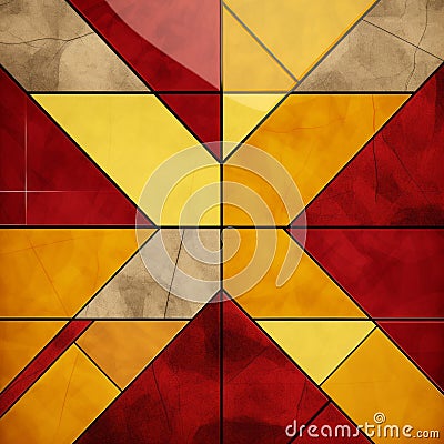 Modern Stained Glass Pattern: Minimalist Background With Diagonals Stock Photo