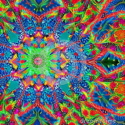 A mesmerizing kaleidoscope pattern with vivid, swirling colors4, Generative AI Stock Photo