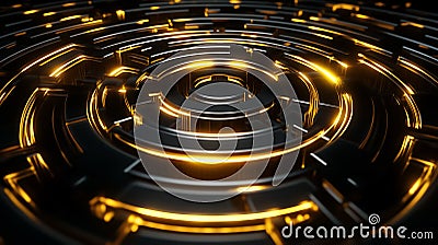 Within a mesmerizing labyrinth, luminous edges intertwine with deep shadows, creating a captivating illusion of infinity Stock Photo
