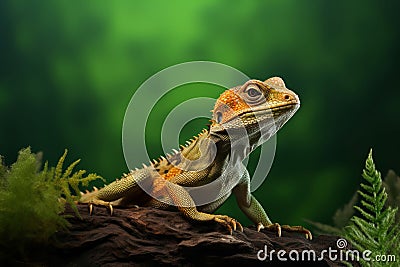Mesmerizing Lizard view colorful background. Generate Ai Stock Photo