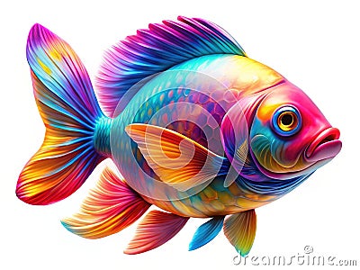A mesmerizing long exposure image showcasing an abstract dynamic blob fish form swirling with vibrant colors and Stock Photo