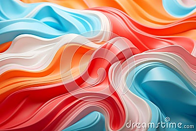 Vibrant Swirling Acrylic Paints: Abstract Macro Textures Stock Photo