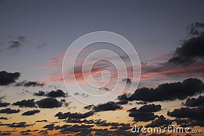 Mesmerizing Magenta Blue Dark Clouds Dusk Stock Photo