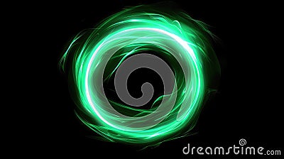 Mesmerizing magical green fire light effect, casting an enchanting and vibrant glow, Ai Generated Stock Photo