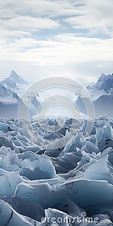 Surreal Ice Field: A Photobashing Masterpiece With Subtle Irony Stock Photo