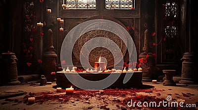 Mystical Serenity: A Captivating Abstract of Sacred Rituals Stock Photo