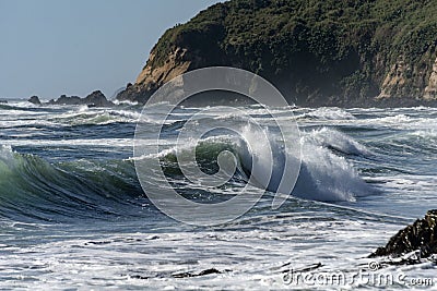 Mesmerizing seascape with waves washing the coast Stock Photo