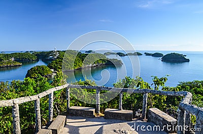 Mesmerizing shot of beautiful Hundred Islands in Alaminos, Pangasinan, Philippines Stock Photo