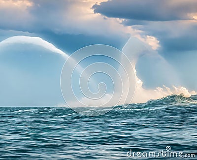 The mesmerizing spiral pattern of a waterspout forming over a body of water Stock Photo