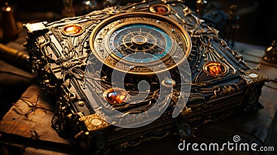 Mesmerizing tome: Intricate wisdom. Created with Generative AI Stock Photo